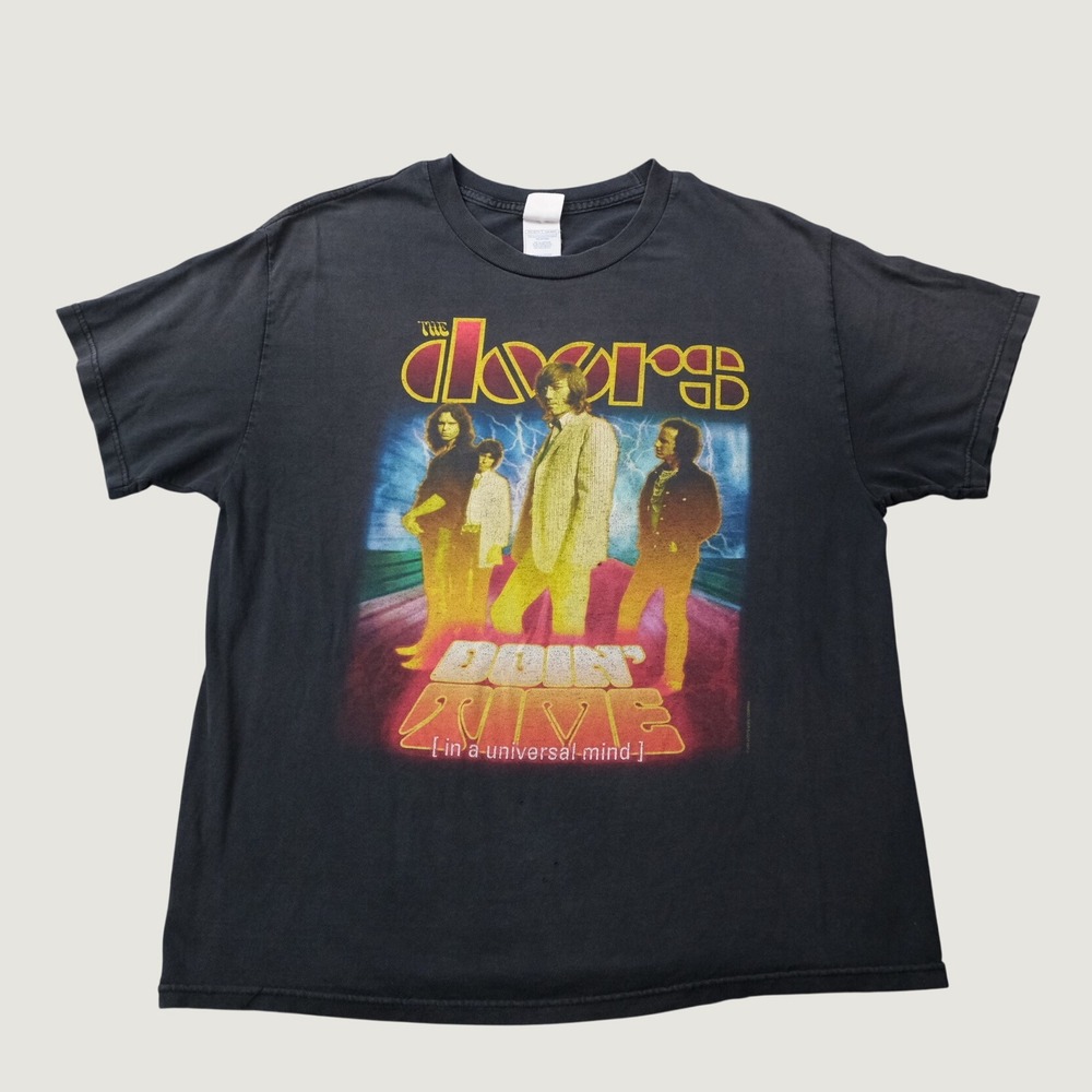 The Doors T-Shirt Doin Time Large Black Graphic Band Tee 2004 Tennessee River